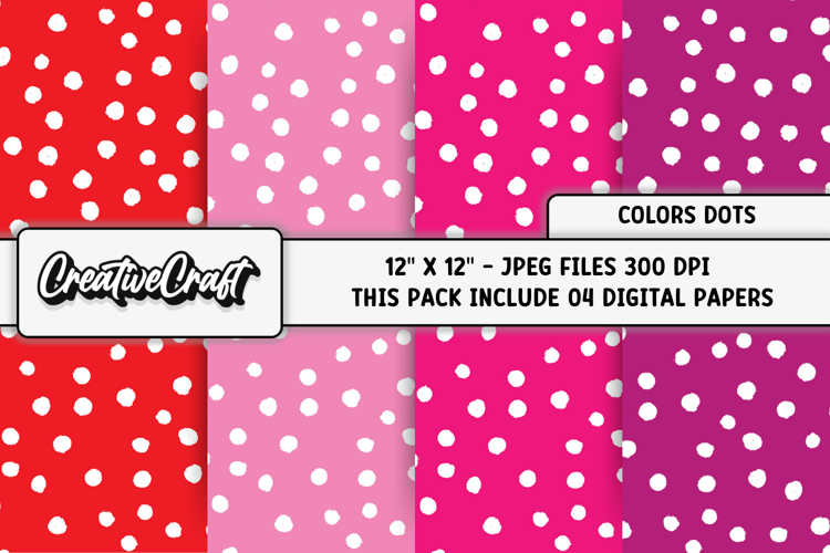 Colors Dots Digital Papers, scrapbooking backgrounds designs