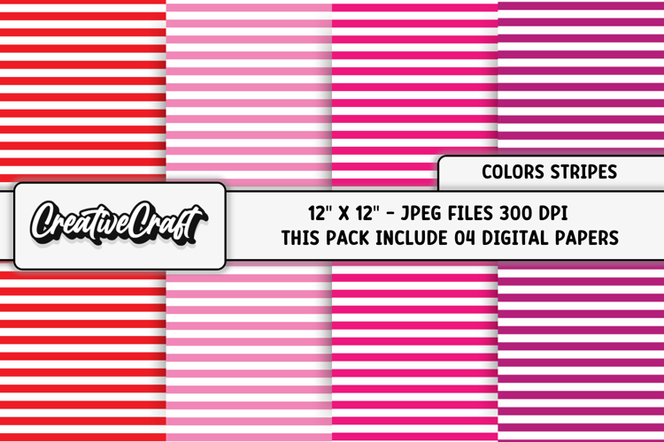 Colors Stripes Digital Papers, scrapbook backgrounds designs