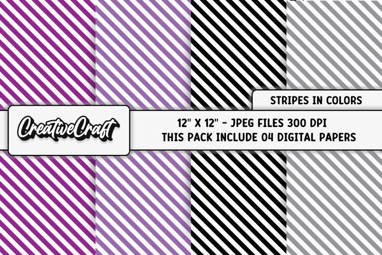 Colors Stripes Digital Papers, scrapbook backgrounds designs