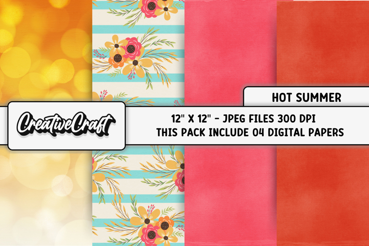 Summer Digital Papers, vintage scrapbook backgrounds designs