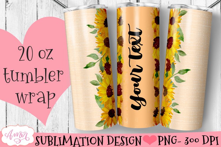 Customizable Sunflower Tumbler Wrap for Sublimation example image 1