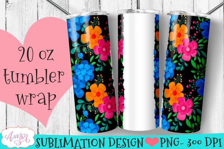Seamless floral tumbler wrap for sublimation customizable example image 1