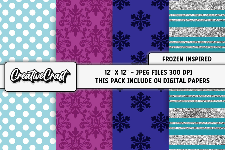 Frozen Inspired Digital Papers, scrapbooking papers designs