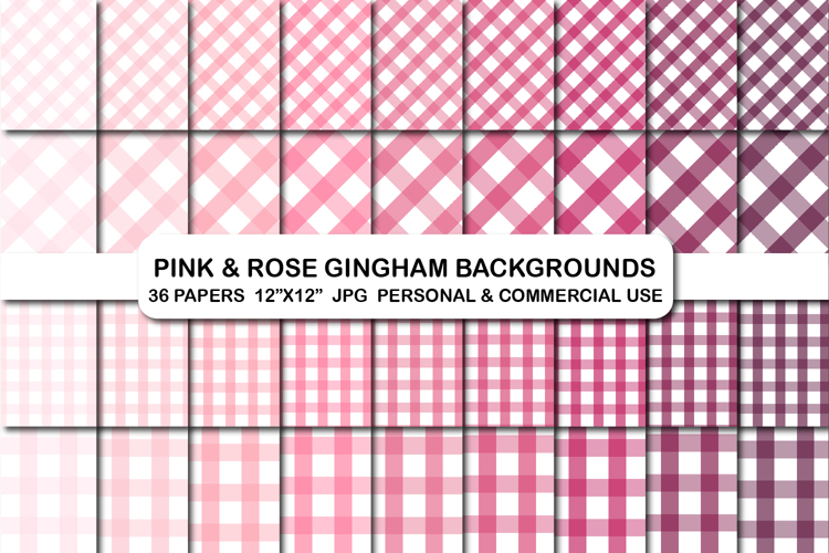 36 Pink & Rose Digital Background Papers