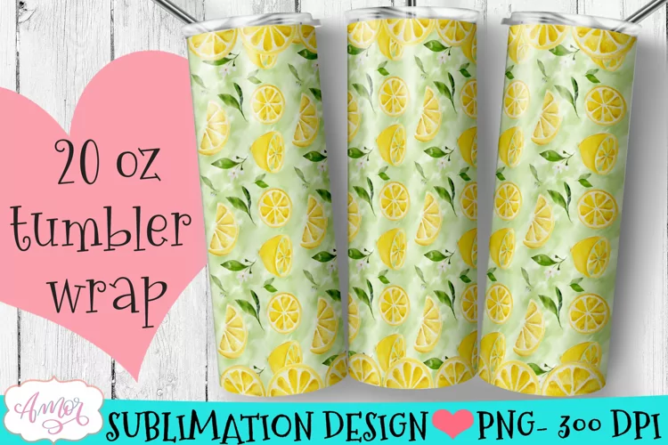 Lemon Tumbler sublimation design| lemon citric sublimation