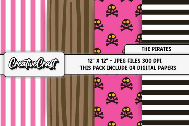 The Pirates Digital Papers, scrapbooking backgrounds designs