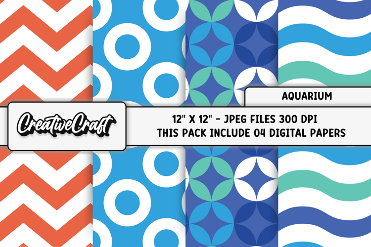 Fish Aquarium Digital Papers, scrapbooking papers designs
