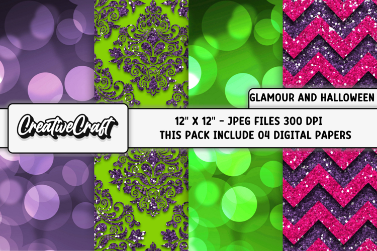 Glamour Halloween Digital Papers, scrapbooking designs