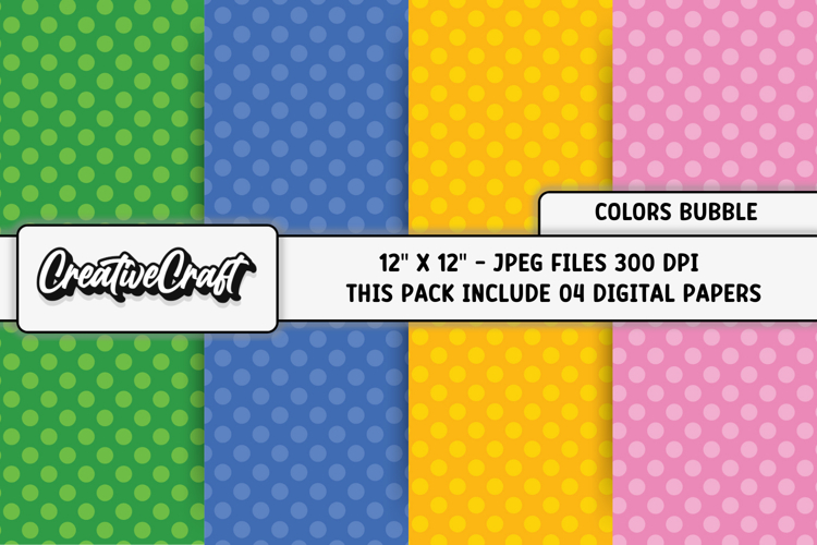 Colors Bubble Digital Papers, scrapbooking papers designs