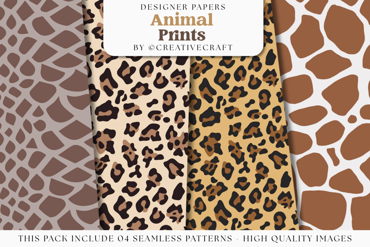 Animal Prints Seamless Patterns, animal skins digital papers