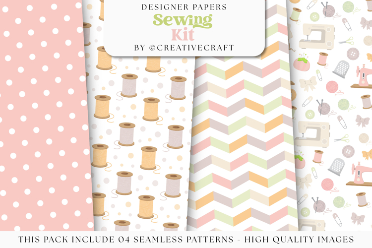 Sewing Seamless Patterns. sewing digital papers illustration