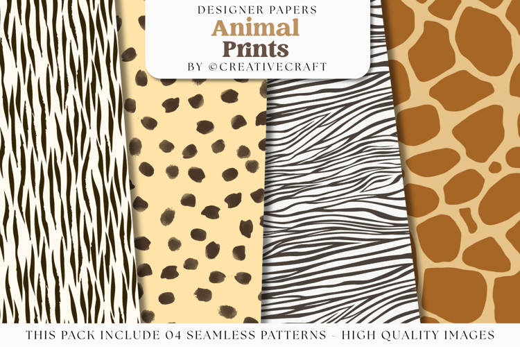 Animal Prints Seamless Patterns, animal skins digital papers