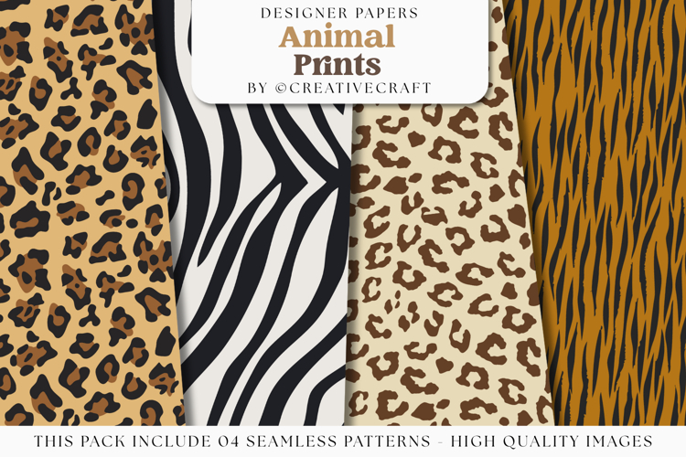 Animal Prints Seamless Patterns, animal skins digital papers