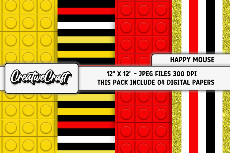 Happy Mouse Digital Papers, scrapbooking backgrounds designs