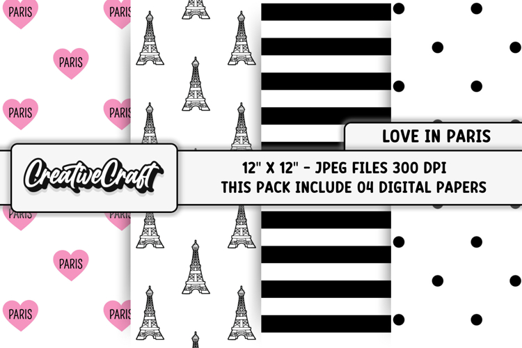 Love Paris Digital Papers, scrapbooking, backgrounds designs