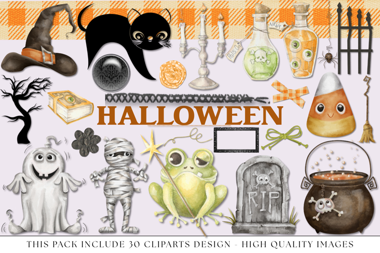 Halloween Clipart, halloween graphic design, illustrations
