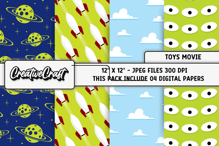 Toys Movie Digital Papers, scrapbooking backgrounds designs