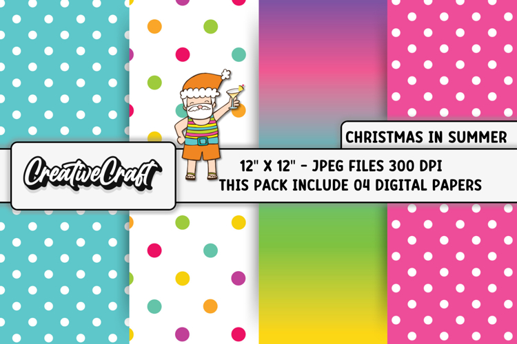 Christmas Summer Digital Paper, christmas background designs