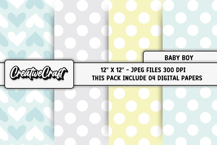 Baby Boy Digital Paper, baby boy graphics, baby illustration