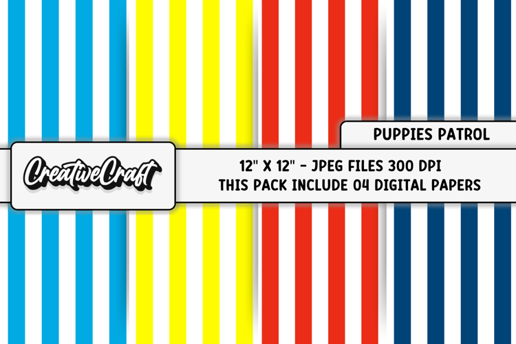 Puppies Patrol Digital Papers, scrapbook backgrounds designs