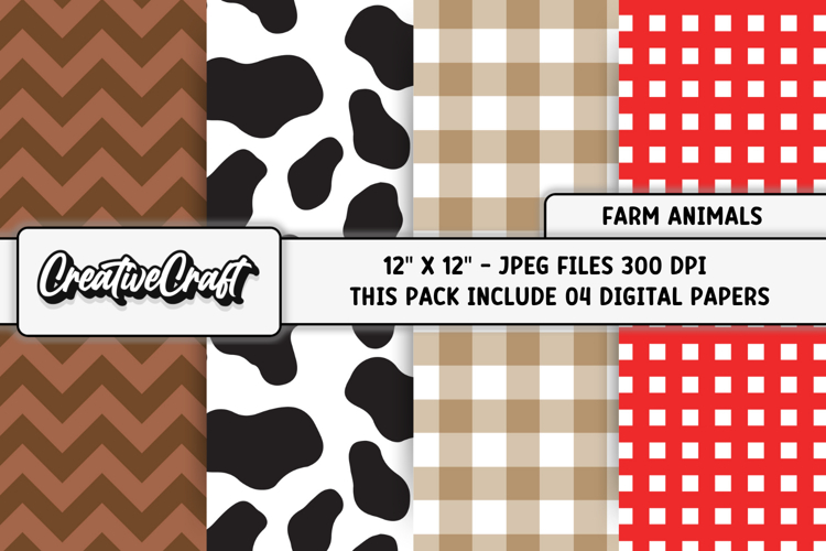 Farm Animals Digital Papers, farm animals background designs