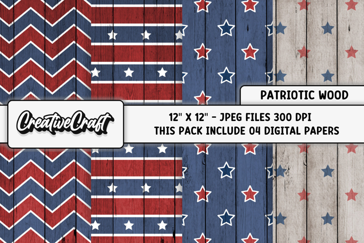 4th of July Digital Papers, independence day digital papers