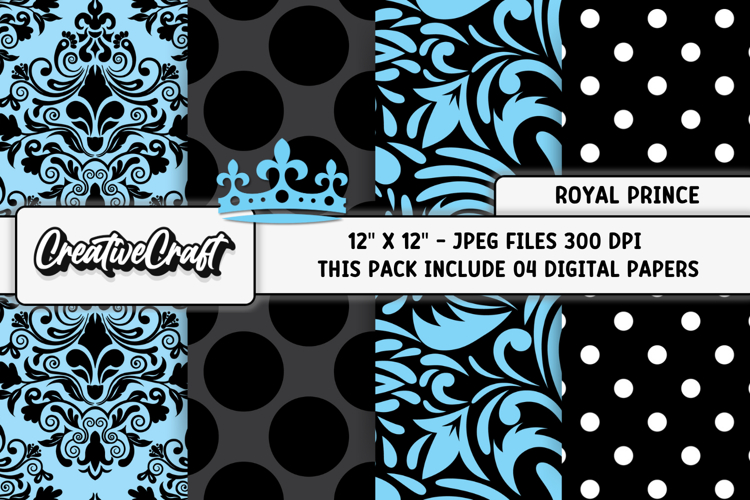 Royal Prince Digital Paper, royal prince digital scrapbook
