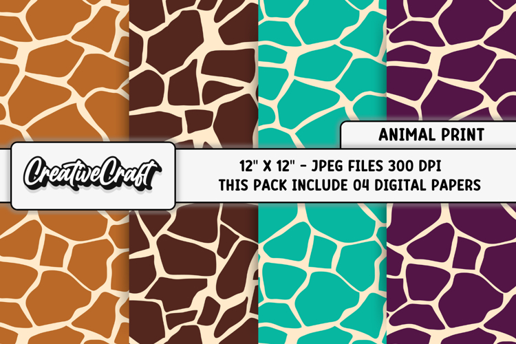 Animal Print Digital Papers, animal skin backgrounds designs