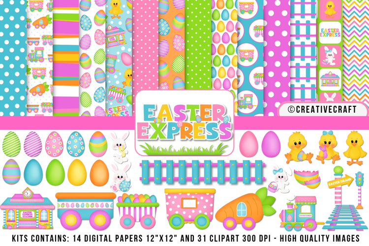 Easter Day Digital Paper and Clipart png, easter day clipart