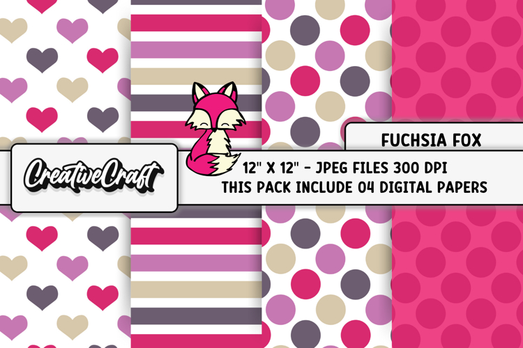 Little Fox Digital Papers, scrapbooking backgrounds designs