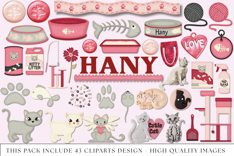 Kitty Cat Clip art, pet cat graphics, kitty illustrations