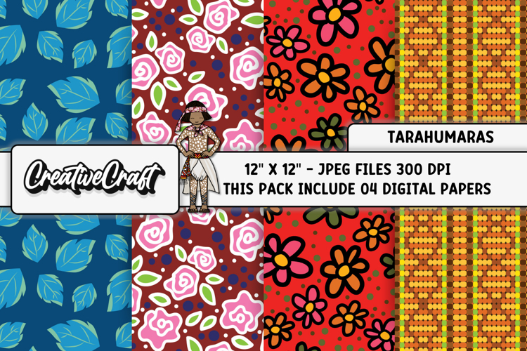 Boho Tribal Digital Paper, boho tribal digital scrapbook