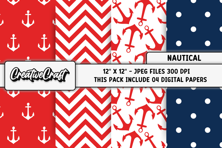 Nautical Digital Papers, scrapbooking backgrounds designs