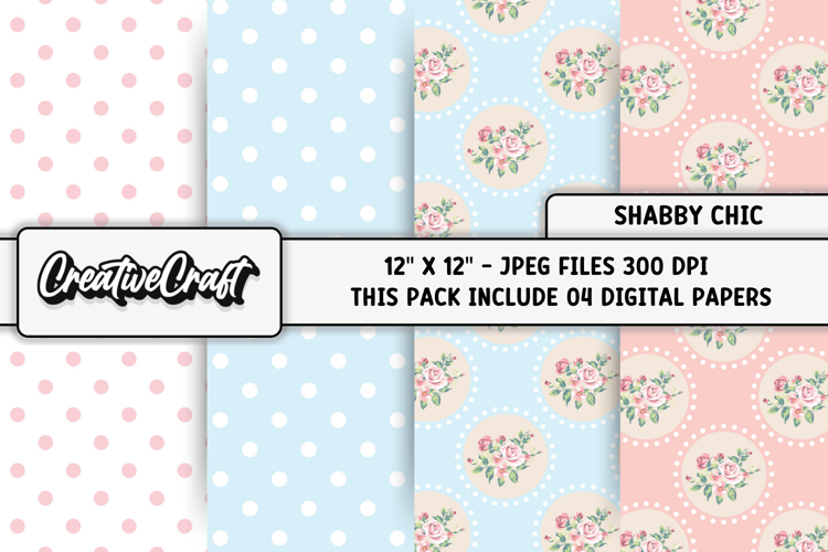 Shabby Chic digital paper, shabby chic backgrounds designs