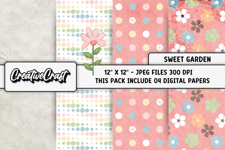 Sweet Garden Digital Papers, vintage backgrounds designs