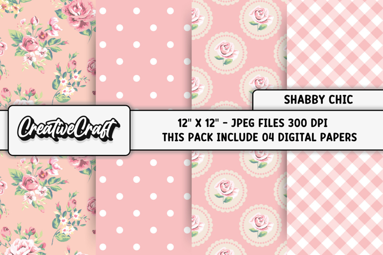 Shabby Chic digital paper, shabby chic backgrounds designs