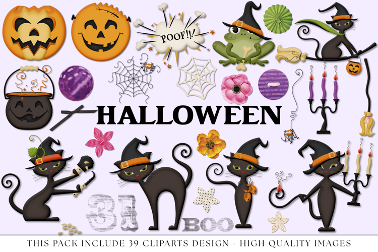 Halloween Clipart, halloween graphic design, illustrations