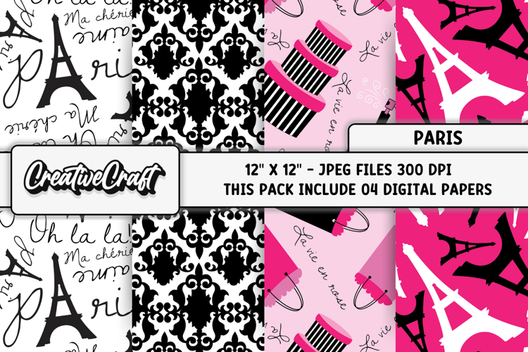 Love Paris Digital Papers, scrapbooking, backgrounds designs