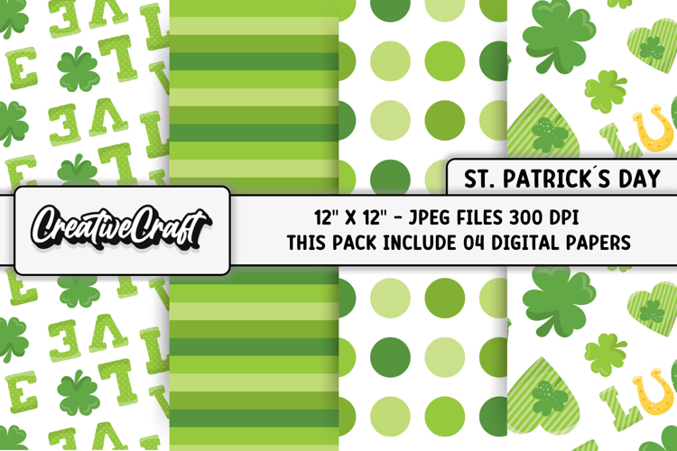 St Patricks Day Digital Papers, st patricks day illustration