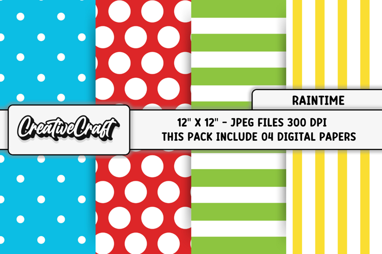 Rain Time Digital Papers, scrapbooking backgrounds designs