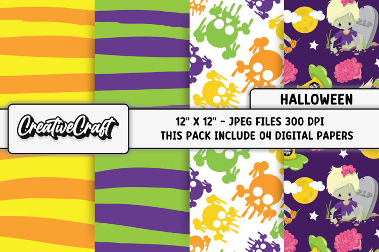 Halloween Digital Papers, scrapbooking, backgrounds designs