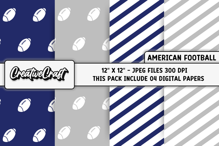 American Football Digital Papers, illustrations, backgrounds