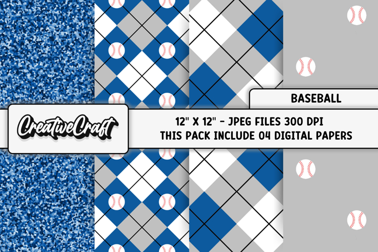 Baseball Sport Digital Paper, baseball graphic illustrations