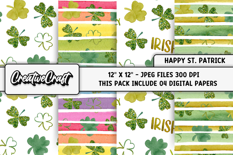 St Patricks Day Digital Papers, st patricks day illustration