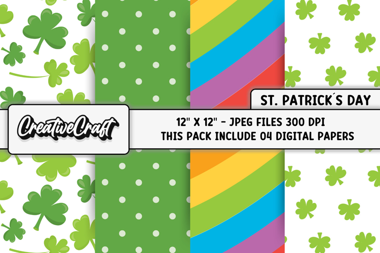St Patricks Day Digital Papers, st patricks day illustration