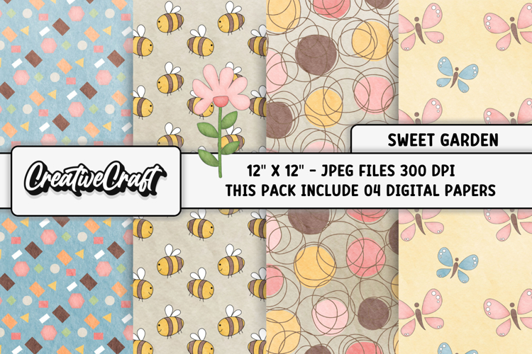 Sweet Garden Digital Papers, vintage backgrounds designs