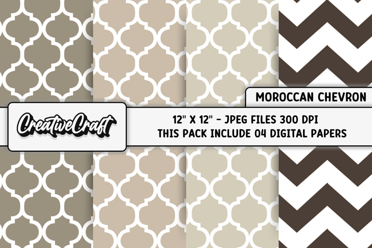 Moroccan Chevron Digital Papers, moroccan backgrounds design