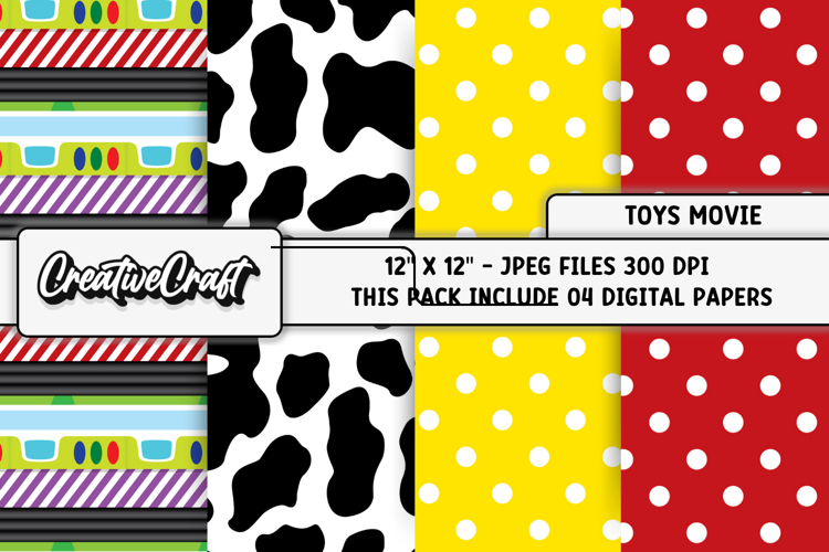 Toys Movie Digital Papers, scrapbooking backgrounds designs