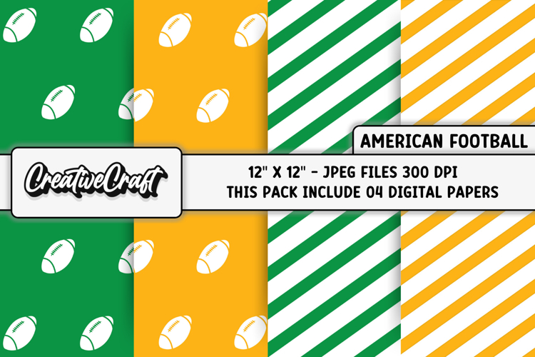 American Football Digital Papers, illustrations, backgrounds