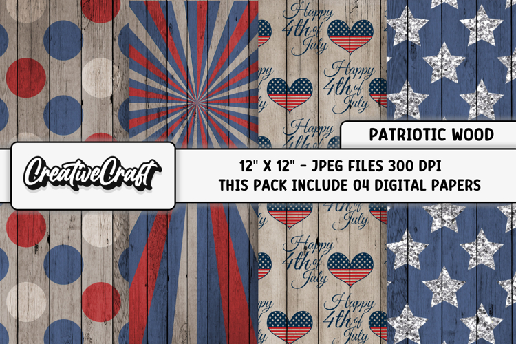 4th of July Digital Papers, independence day digital papers